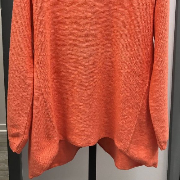 Ten-Oh-8 Exposed Seam 3/4 Sleeve Cotton Sweater - Picture 2 of 2